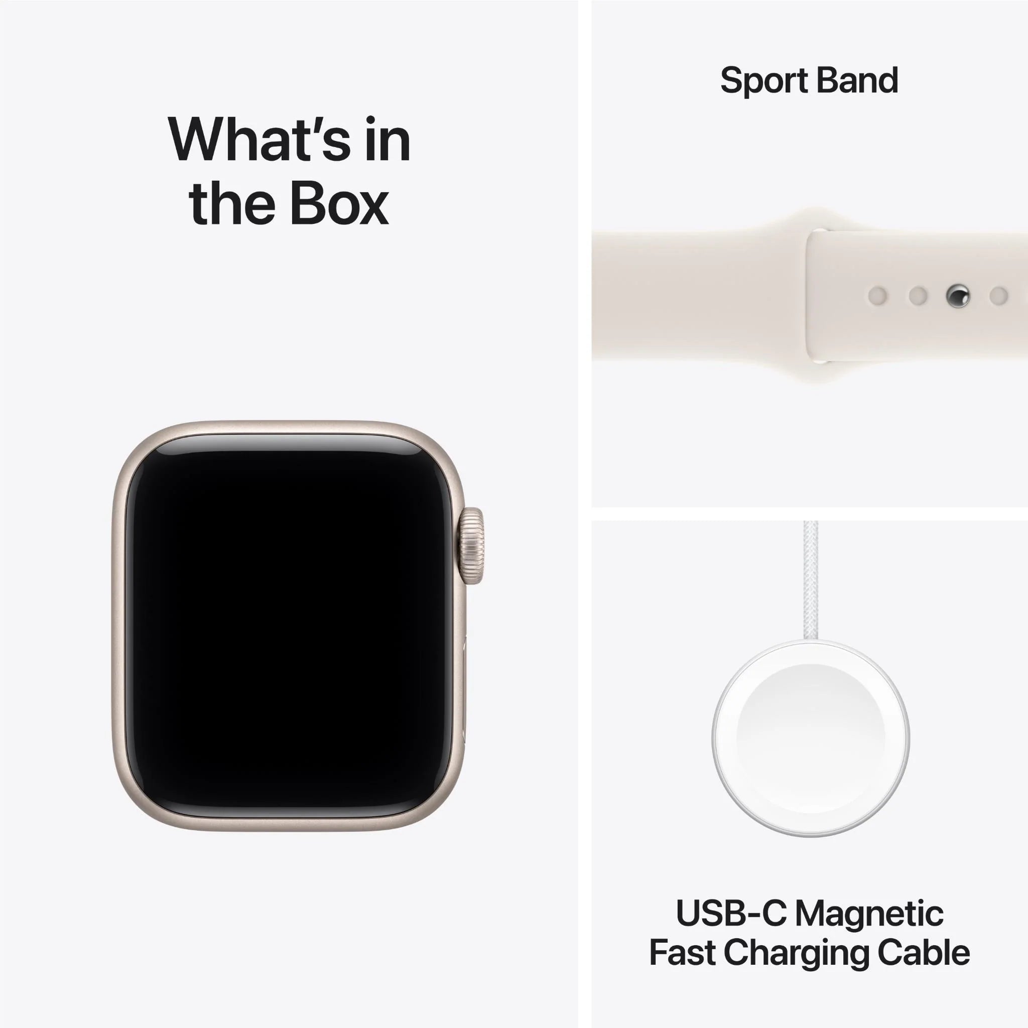 Apple Watch SE 3 40mm Starlight Aluminium Case GPS Sport Band (S/M) [2025]